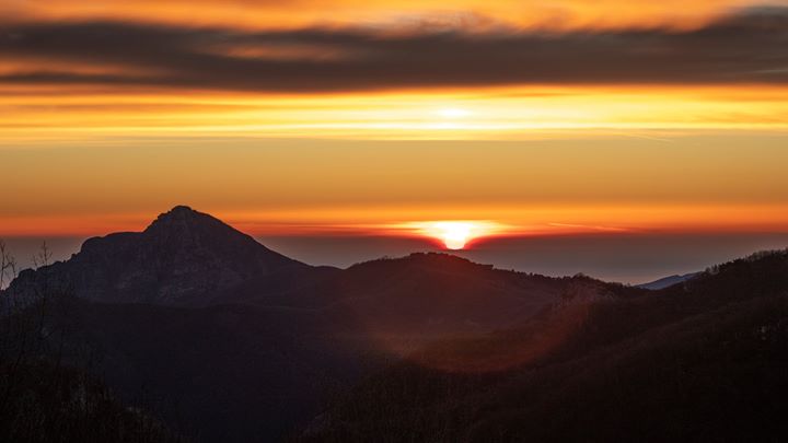 Una palla di fuoco che nel gelo del mattino si …